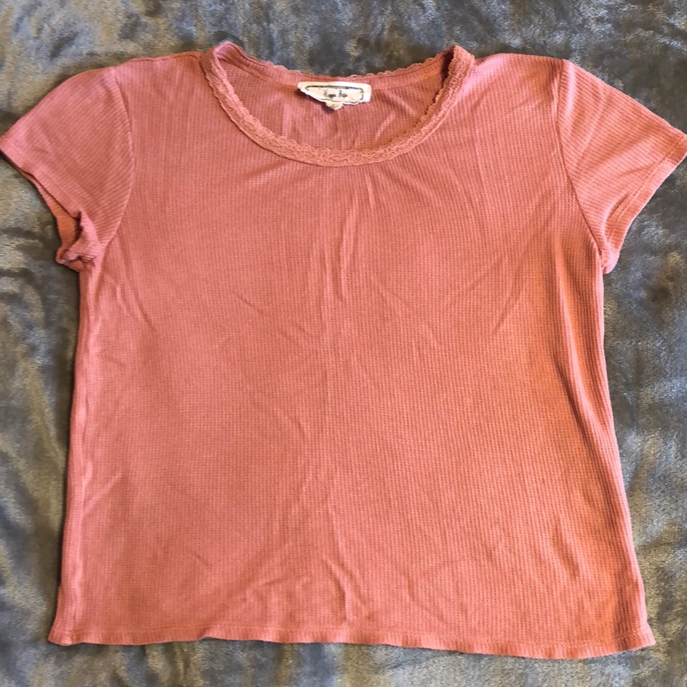 Ribbed Pink Tee